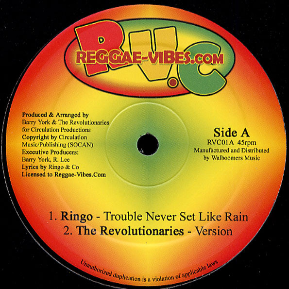 Ringo - Trouble Never Set Like Rain | Reggae Vibes (RVC01A) - main