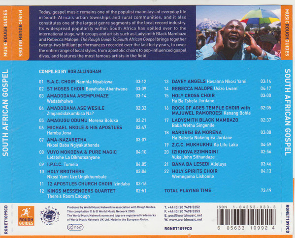 Various - The Rough Guide To South African Gospel | World Music Network (RGNET1099 CD) - 2