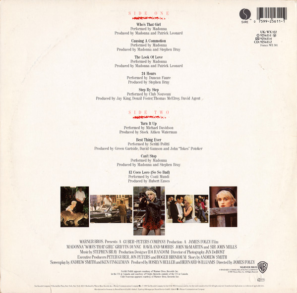 Madonna - Who's That Girl (Original Motion Picture Soundtrack) | Sire (925 611-1) - 2