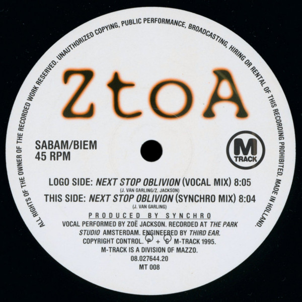 Z To A - Next Stop Oblivion | M-Track (MT 008) - main