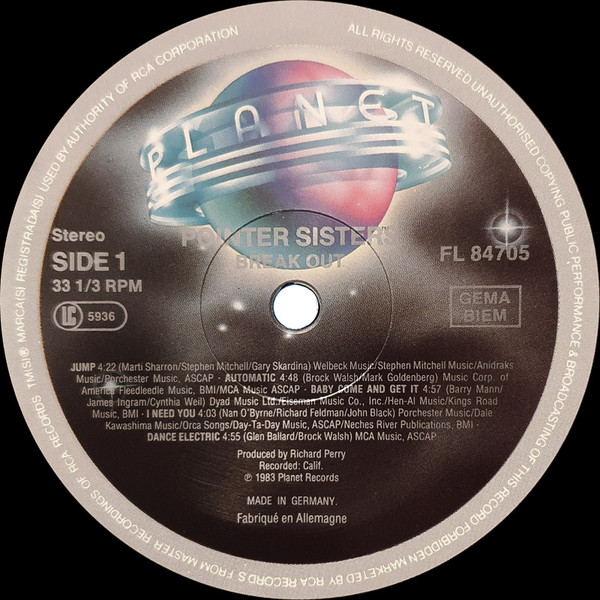 Pointer Sisters - Break Out | Planet (FL 84705) - 3 Pointer Sisters - Break Out | Planet (FL 84705) - 3