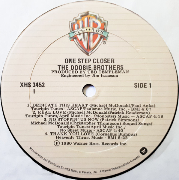 The Doobie Brothers - One Step Closer | Warner Bros. Records (XHS 3452) - 3