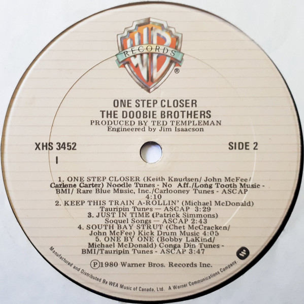 The Doobie Brothers - One Step Closer | Warner Bros. Records (XHS 3452) - 4