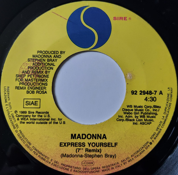 Madonna - Express Yourself | Sire (92 2948-7) - 3