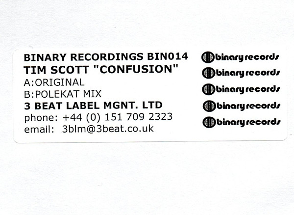 Tim Scott - Confusion | Binary Records (BIN014)
