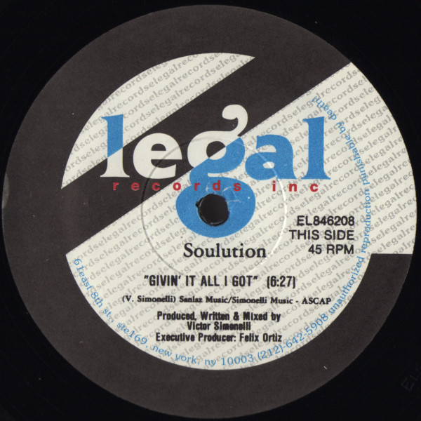 Solution - Givin' It All I Got | E Legal (EL846208) - main