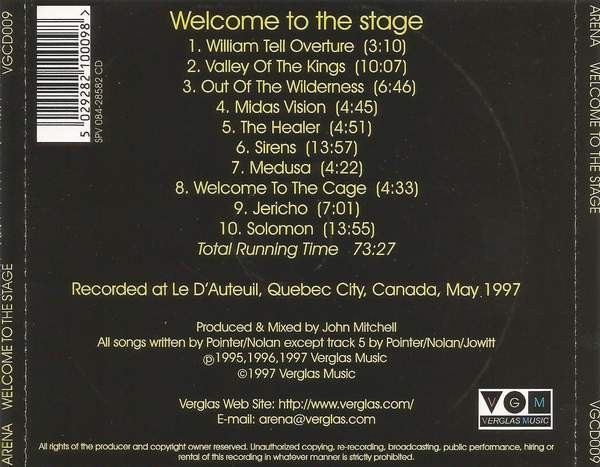 Arena - Welcome To The Stage | Verglas Music (VGCD009) - 2 Arena - Welcome To The Stage | Verglas Music (VGCD009) - 2