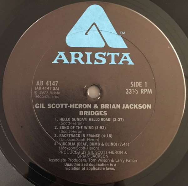 Gil Scott-Heron & Brian Jackson - Bridges | Arista (AB 4147) - 3