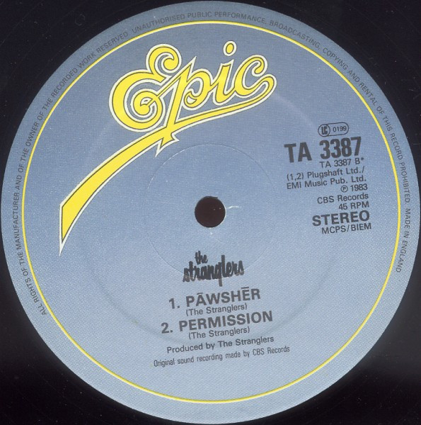 The Stranglers - Paradise | Epic (TA 3387) - 4