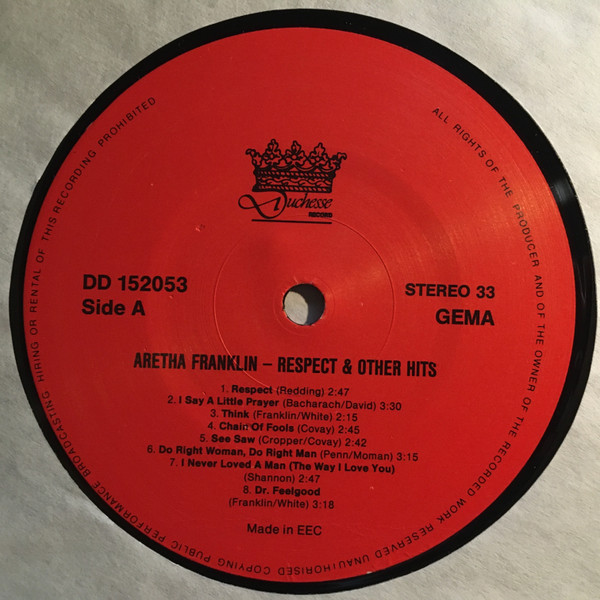 Aretha Franklin - Respect & Other Hits | Duchesse (LP 152053) - 3