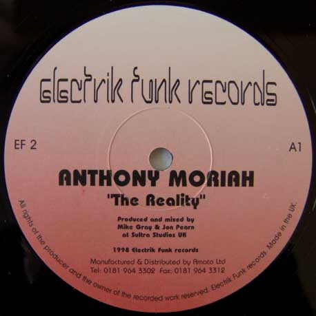 Anthony Moriah - The Reality | Electrik Funk Records (EF 2)