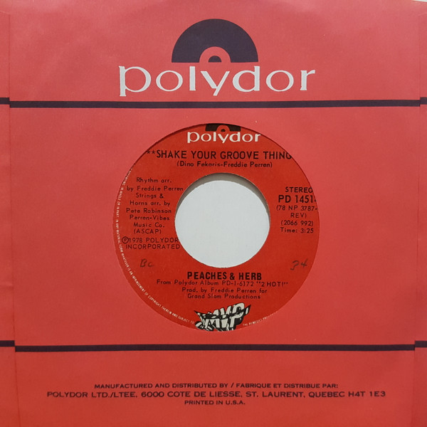 Peaches & Herb - Shake Your Groove Thing | Polydor (PD 14514) - 3