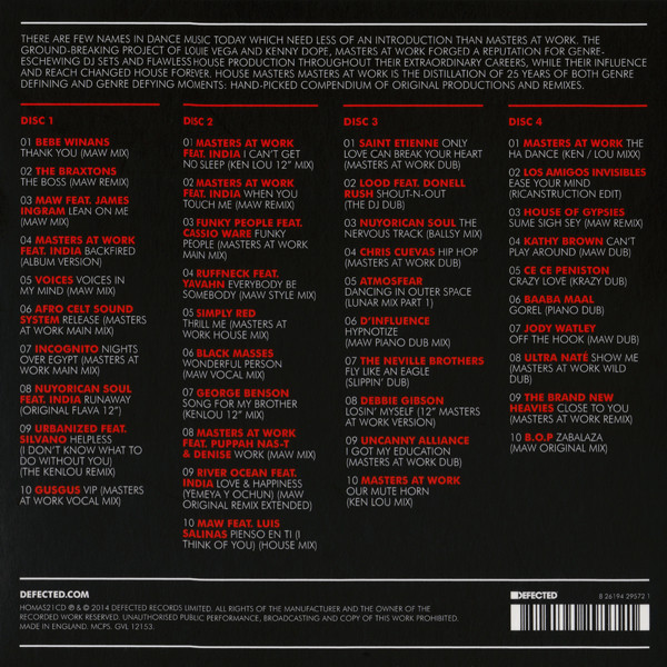 Masters At Work - House Masters | Defected (HOMAS21CD) - 2