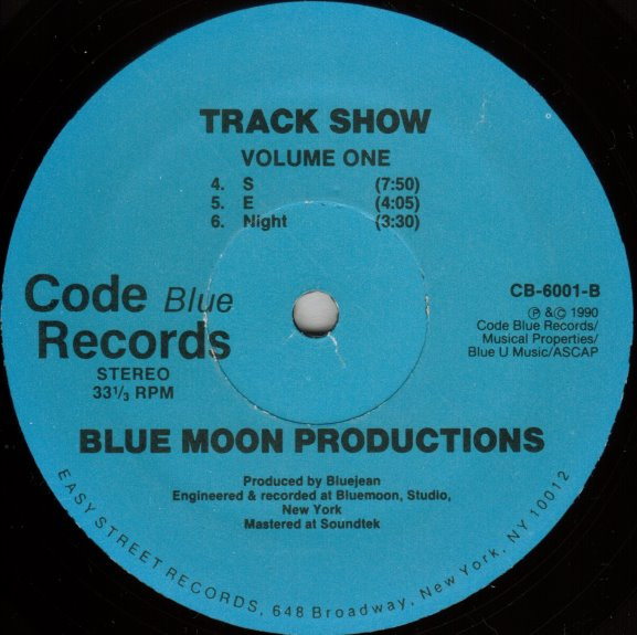 Bluemoon Productions - Track Show (Volume One) | Code Blue Records (CB-6001) - 2