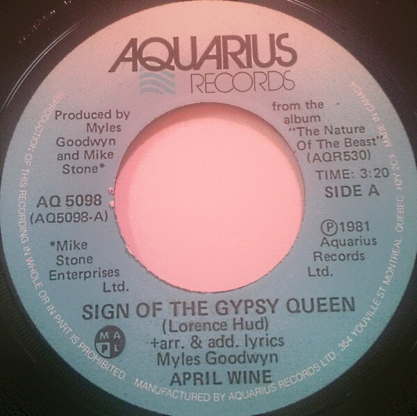 April Wine - Sign Of The Gypsy Queen | Aquarius Records (AQ 5098) - main