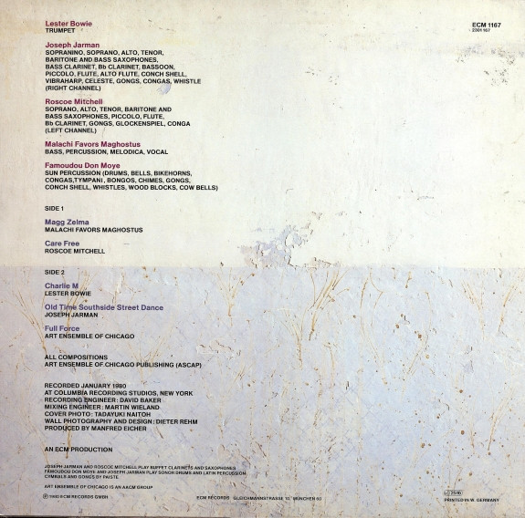 The Art Ensemble Of Chicago - Full Force | ECM Records (ECM 1167) - 2