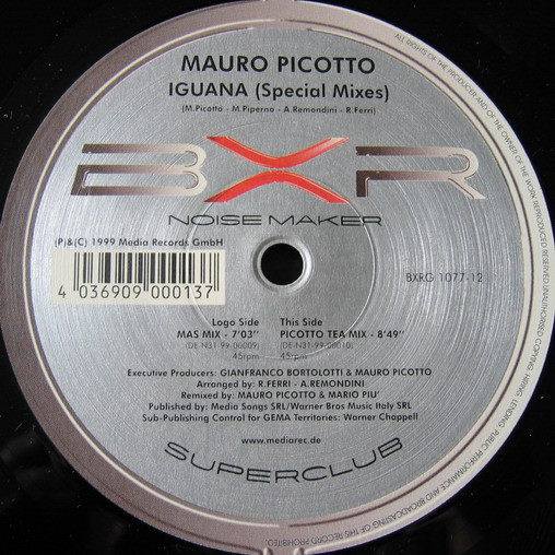 Mauro Picotto - Iguana (Special Mixes) | BXR (BXRG 1077-12) - main