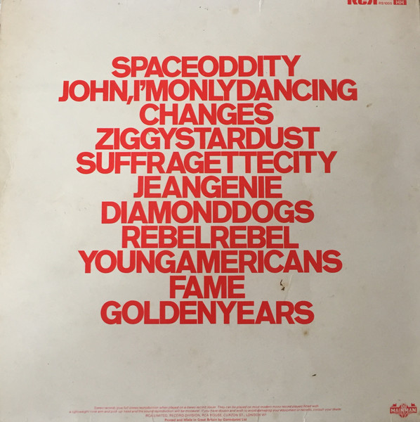 David Bowie - ChangesOneBowie | RCA Victor (RS 1055) - 2