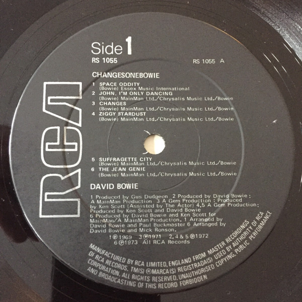 David Bowie - ChangesOneBowie | RCA Victor (RS 1055) - 3