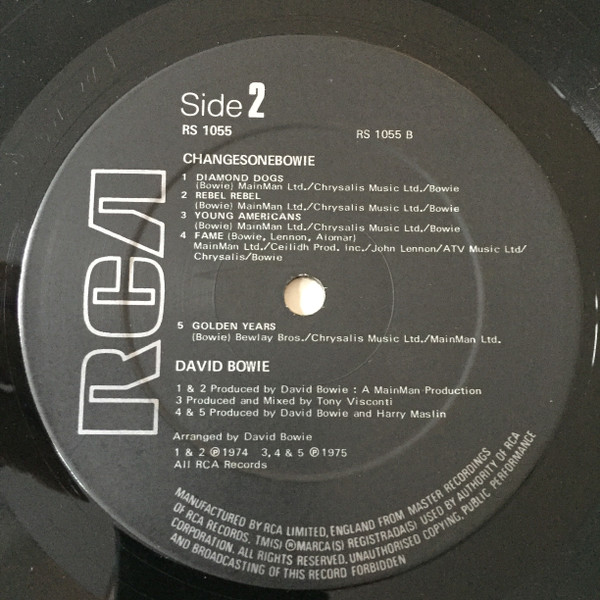 David Bowie - ChangesOneBowie | RCA Victor (RS 1055) - 4