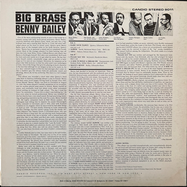 Benny Bailey - Big Brass | Candid (GJS 9011) - 3