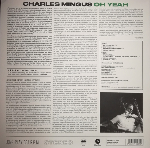 Charles Mingus - Oh Yeah | WaxTime (772184) - 2