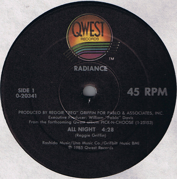 Radiance - All Night | Qwest Records (0-20341)