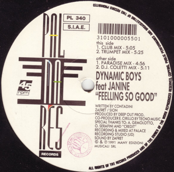 Dynamic Boys Feat Janine - Feelling So Good | Palmares Records (PL 340)