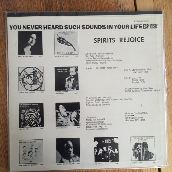 Albert Ayler Quintet - Spirits Rejoice | ESP-Disk' (ESP-DISK' 1020) - 2