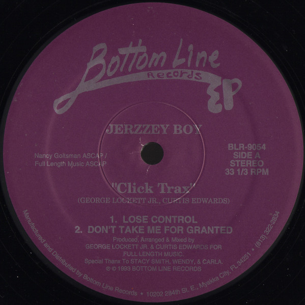 Jerzzey Boy - Click Trax | Bottom Line Records (BLR-9054)
