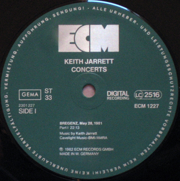 Keith Jarrett - Concerts | ECM Records (ECM 1227)