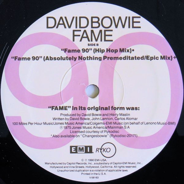 David Bowie - Fame 90 | EMI USA (V-56163) - 4