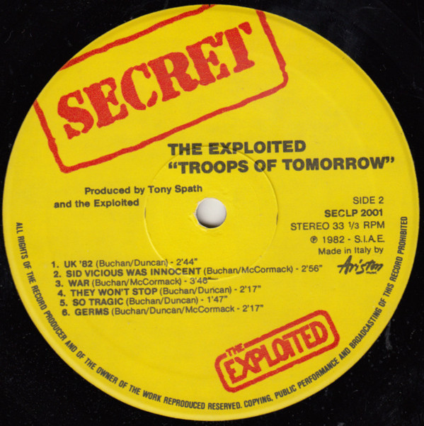 The Exploited - Troops Of Tomorrow | Secret Records (SECLP / 2001) - 4