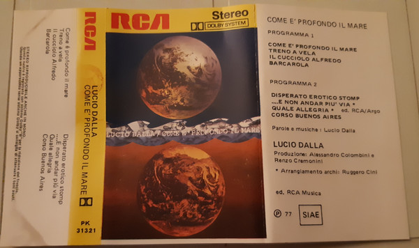 Lucio Dalla - Come È Profondo Il Mare | RCA (PK 31321)