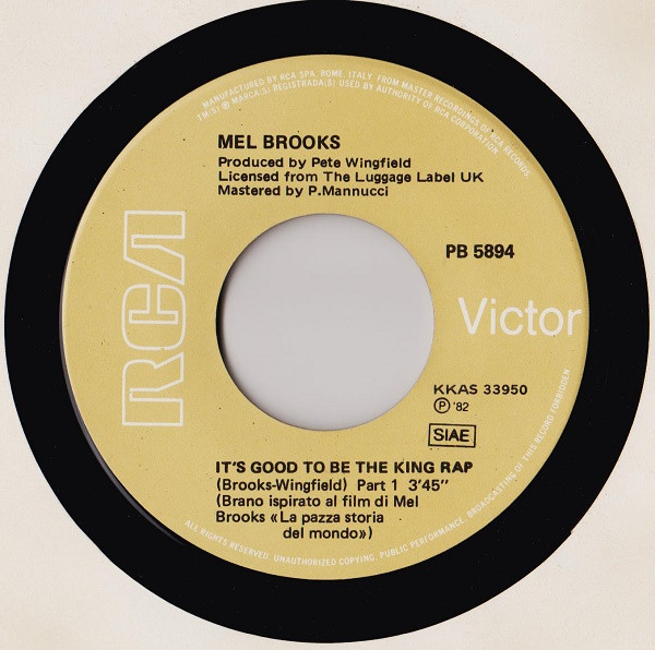 Mel Brooks - It's Good To Be The King Rap | RCA (PB 5894) - 3