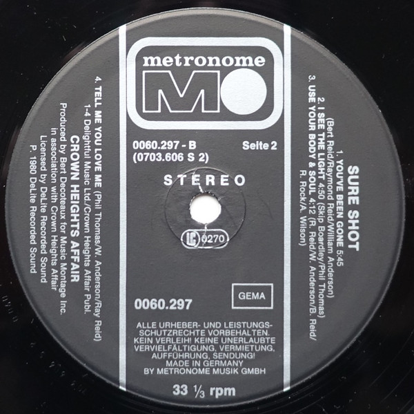Crown Heights Affair - Sure Shot | Metronome (0060.297) - 4 Crown Heights Affair - Sure Shot | Metronome (0060.297) - 4