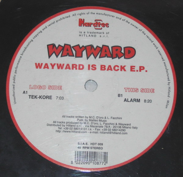 Wayward - Wayward Is Back E.P. | Hardtec Records (HDT 009)