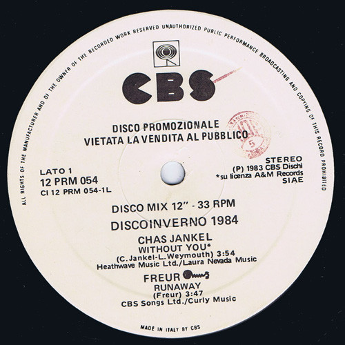 Various - Disco Inverno 1984 | CBS (12 PRM 054)