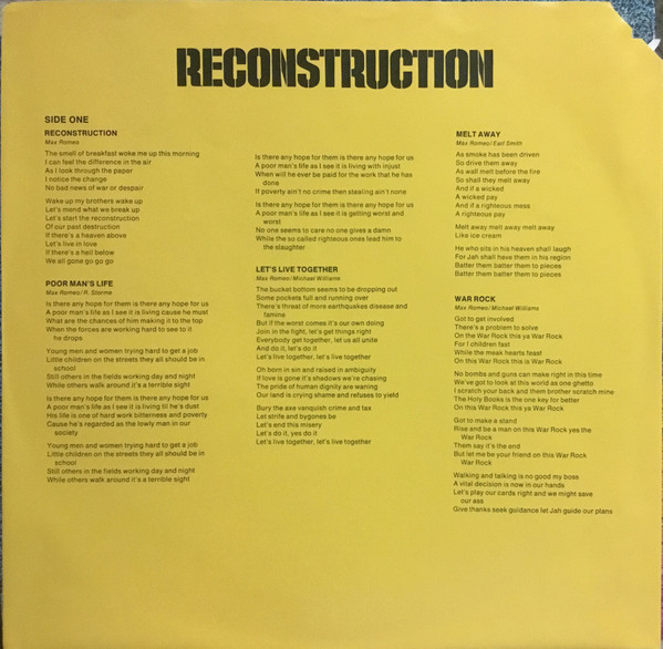 Max Romeo - Reconstruction | Mango (MLPS-9503) - 3