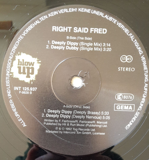 Right Said Fred - Deeply Dippy | Blow Up (INT 125.937) - 3