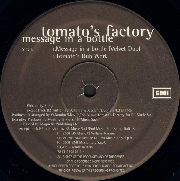 Tomato's Factory - Message In A Bottle | EMI (7243 889858 6 4) - 4