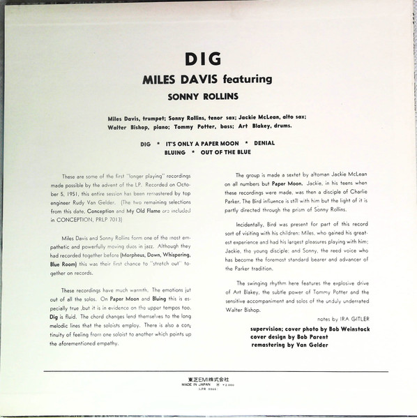 Miles Davis Featuring Sonny Rollins - Dig | Prestige (LPR-8866) - 3