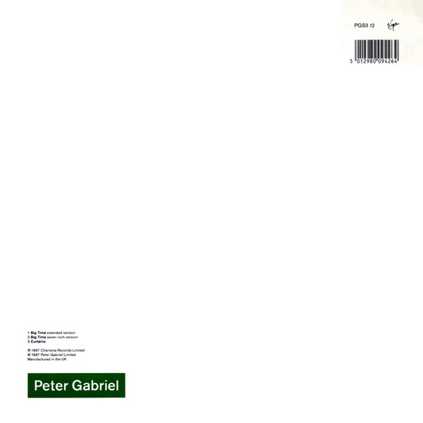 Peter Gabriel - Big Time | Virgin (PGS3 12) - 2