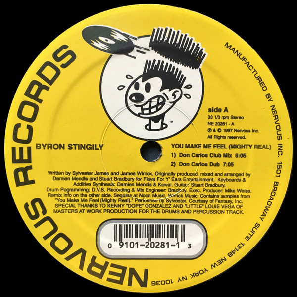 Byron Stingily - You Make Me Feel (Mighty Real) | Nervous Records (NE 20281) - main Byron Stingily - You Make Me Feel (Mighty Real) | Nervous Records (NE 20281) - main