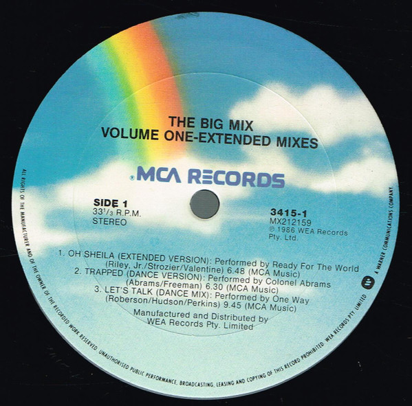 Various - The Big Mix Volume One-Extended Mixes | MCA Records (3415-1) - 3 Various - The Big Mix Volume One-Extended Mixes | MCA Records (3415-1) - 3