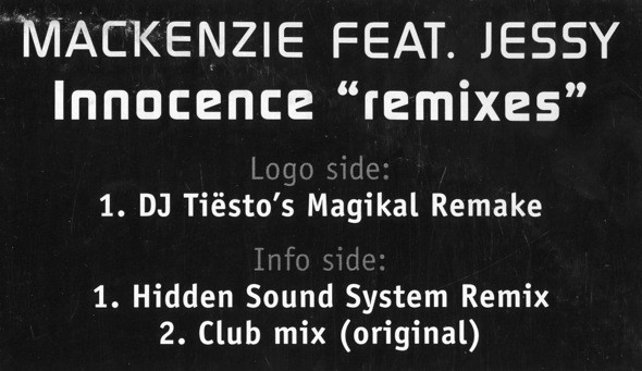 The Mackenzie Feat. Jessy - Innocence (Remixes) | Wiggle Records (W 0016) - 3