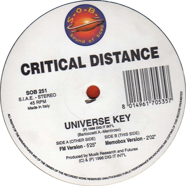 Critical Distance - Universe Key | S.O.B. (Sound Of The Bomb) (SOB 251) - 3
