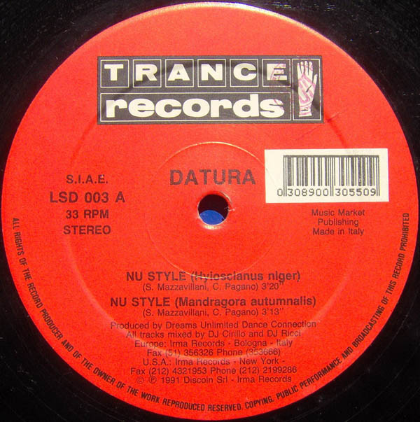 Datura - Nu Style | Trance Records (LSD 003) - 3