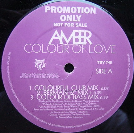 Amber - Colour Of Love | Tommy Boy (TBV 748) Amber - Colour Of Love | Tommy Boy (TBV 748)
