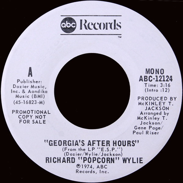 Richard "Popcorn" Wylie - Georgia's After Hours | ABC Records (ABC-12124)